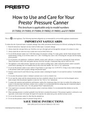 Presto 0178004 How To Use And Care For