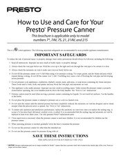 Presto 21 How To Use And Care For