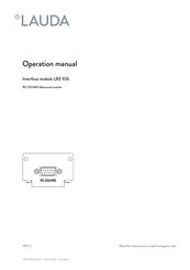 Lauda LRZ 926 Operation Manual