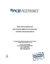 PCB Piezotronics Y3501A1220KG/010LN Installation And Operating Manual