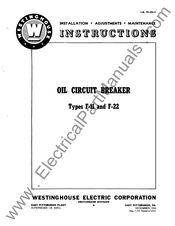 Westinghouse F-11 Instructions Manual