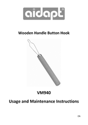 aidapt VM940 Usage And Maintenance Instructions