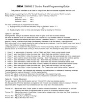 SEA SWING 2 Programming Manual