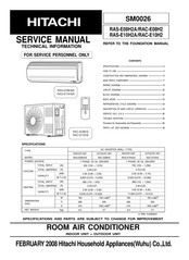 Hitachi RAS-E10H2A Service Manual