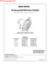 STA-RITE PEAAXSSG3-BF Owner's Manual