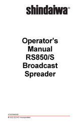 Shindaiwa RS850/S Operator's Manual