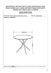 Mountrose 25222 Assembly Instructions Manual