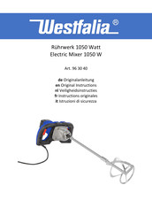 Westfalia 96 30 40 Original Instructions Manual