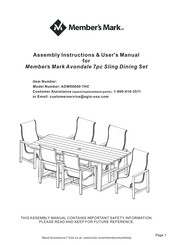 Member's Mark Avondale ADW00600-7HC Assembly Instructions & User Manual