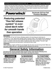 Powerwinch Deckmate 25 Free Fall Pontoon Windlass Operating Instructions And Replacement Parts List Manual