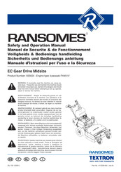Textron RANSOMES 933506 Safety And Operation Manual