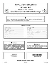 Blue Summit BG951UHE Installation Instructions Manual