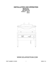 Solaris Steam GS-30 Installation And Operation Manual