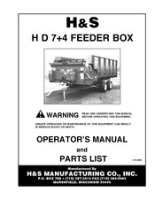 H&S H D 7+4 FEEDER BOX Operator's Manual And Parts List