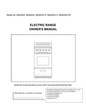 Zhongshan Guanglong Gas & Electrical Appliances 66Q0402-R Owner's Manual
