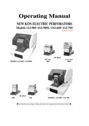 NEW KON 112-705 Operating Manual