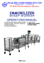 Peak Hill Industries IMMOBILIZER SHEEP WORKER Operation Manual