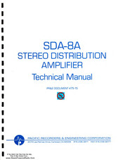 Pacific Recorders & Engineering SDA-8A Technical Manual