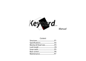 Xeeder stand-alone keycard lock L5118-M1 Manual