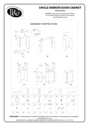 Lloyd Pascal SINGLE MIRROR DOOR CABINET Assembly Instructions Manual