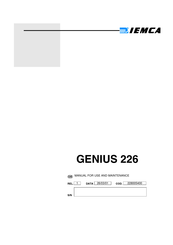 IGMI IEMCA GENIUS 226 Manual For Use And Maintenance