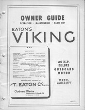 Outboard Marine T. EATON VIKING 22DE15V Owner's Manual