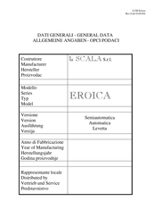 La Scala EROICA Instructions For Use Manual