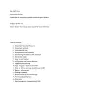 Spectra Baby USA Spectra S9 plus Instructions For Use Manual