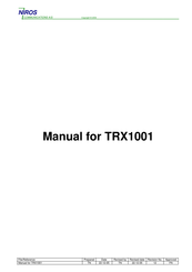 NIROS TRX 1001C 200 Manual