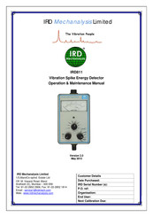 IRD Mechanalysis IRD811 Operation & Maintenance Manual