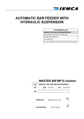 Iemca MASTER 880 MP E-volution Manual For Use And Maintenance