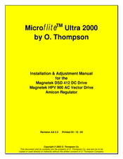 O. Thompson Microflite Ultra 2000 Installation & Adjustment Manual