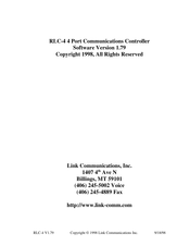 Link Communications RLC-4 Manual