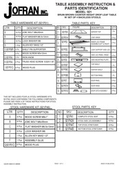 Jofran 921 Assembly Instructions & Parts Identification