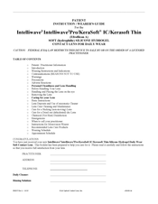 Art Optical Kerasoft Thin Patient Instruction / Wearer's Manual