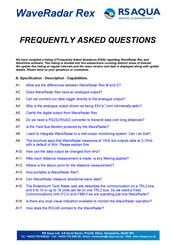 RS Aqua WaveRadar Rex M Faq