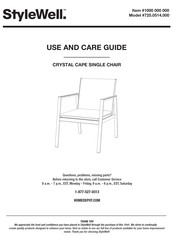 StyleWell CRYSTAL CAPE 725.0514.000 Use And Care Manual