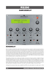 ANALOGUE SYSTEMS RS290 Manual