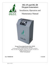 OGSI OG-15 Installation, Operation And Maintenance Manual