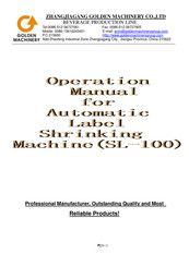 Golden Machinery SL-100 Operation Manual