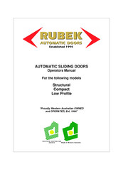 Rubek Automatic Doors Compact Operator's Manual