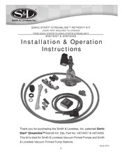 SMITH & LOVELESS SONIC START STREAMLINE H87A457 Installation & Operation Instructions