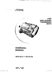 Vickers MFE 19-20 Series Overhaul Manual
