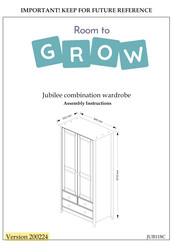 Room to Grow Jubilee JUB118C Assembly Instructions Manual
