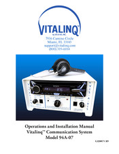 VIS-A-VIS VITALINQ 94A-07 Operation And Installation Manual