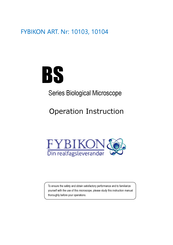 FYBIKON BS Series Operation Instruction Manual