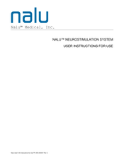 Nalu Medical Nalu Neurostimulation System User Instructions For Use