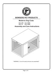 BOWSERS PET PRODUCTS 18965 Assembly And Care Instructions