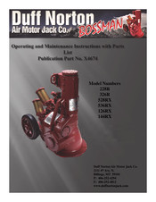 Duff-Norton 228-R Operating And Maintenance Instructions With Parts