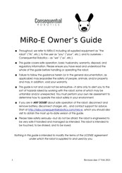 Consequential Robotics MiRo-E Owner's Manual
